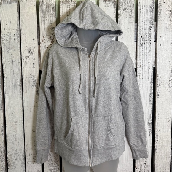 Time And Tru Classic Gray Hoodie Sweatshirt Full Zip Women’s Size Small Everyday - Picture 2 of 10